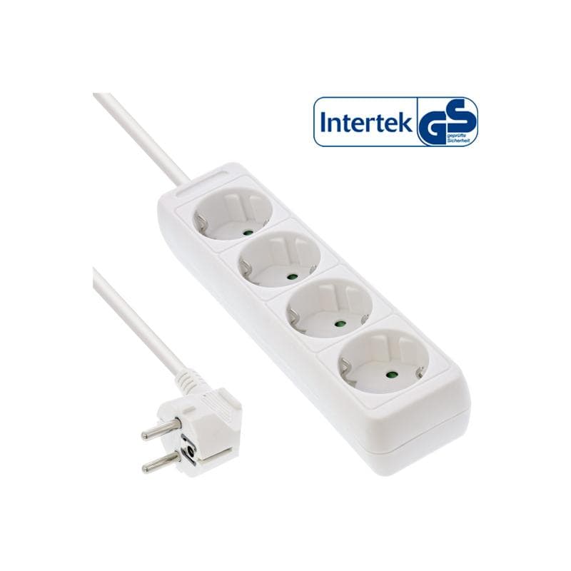 INLINE - Steckdosenleiste - Wechselstrom 230 V - 3500 Watt - Ausgangsanschlüsse: 4