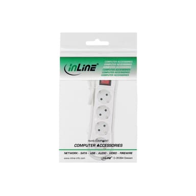 INLINE Steckdosenleiste - Wechselstrom 230 V - 3500 Watt - Ausgangsanschlüsse: 4