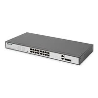 DIGITUS Fast Ethernet PoE Switch 16-port PoE + 2 Combo 250W PoE budget