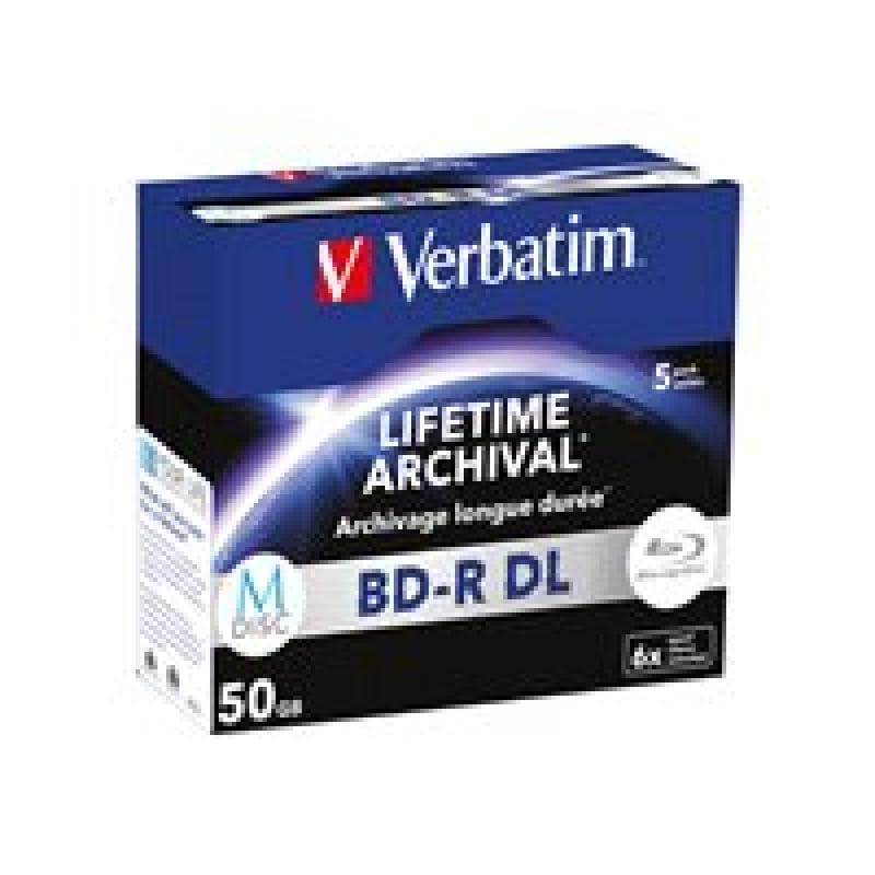 VERBATIM 43846 M-Disc BD-R Blu-Ray 6x Jewel Case 50GB, 5 Stück