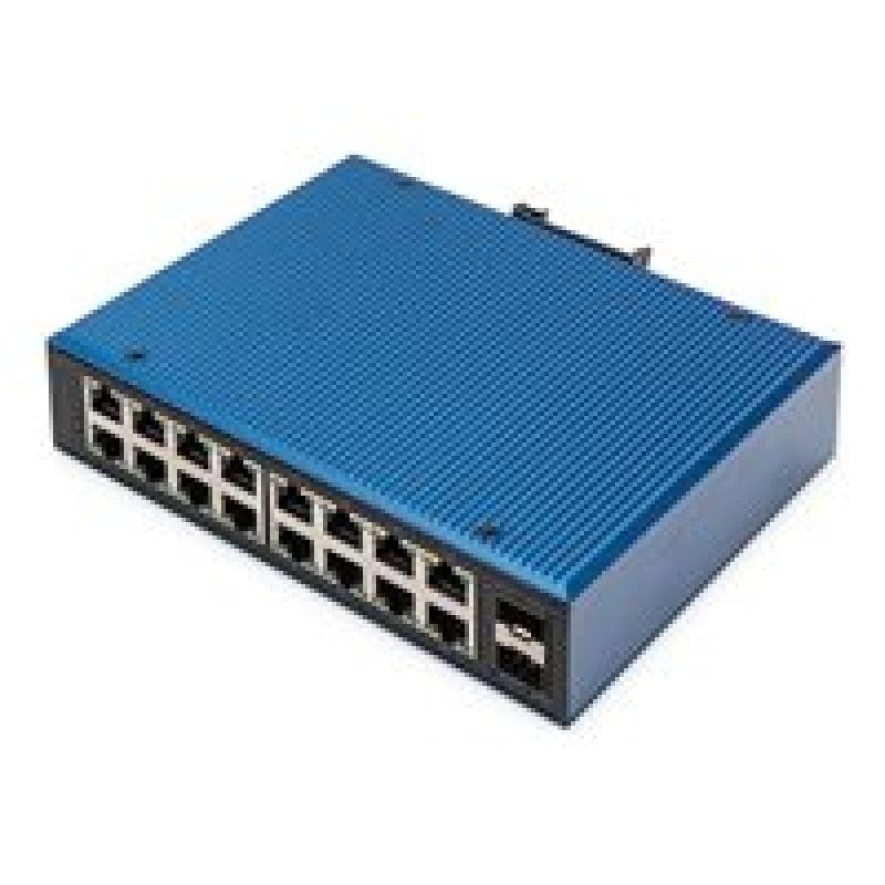 DIGITUS Industrial 16+2 Port Gigabit Ethernet Switch Unmanaged 4 RJ45 Ports 10/100/1000mbits