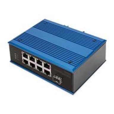 DIGITUS Industrial 8+1 Port Fast Ethernet PoE Switch Unmanaged 8 RJ45 Ports 10/100mbits