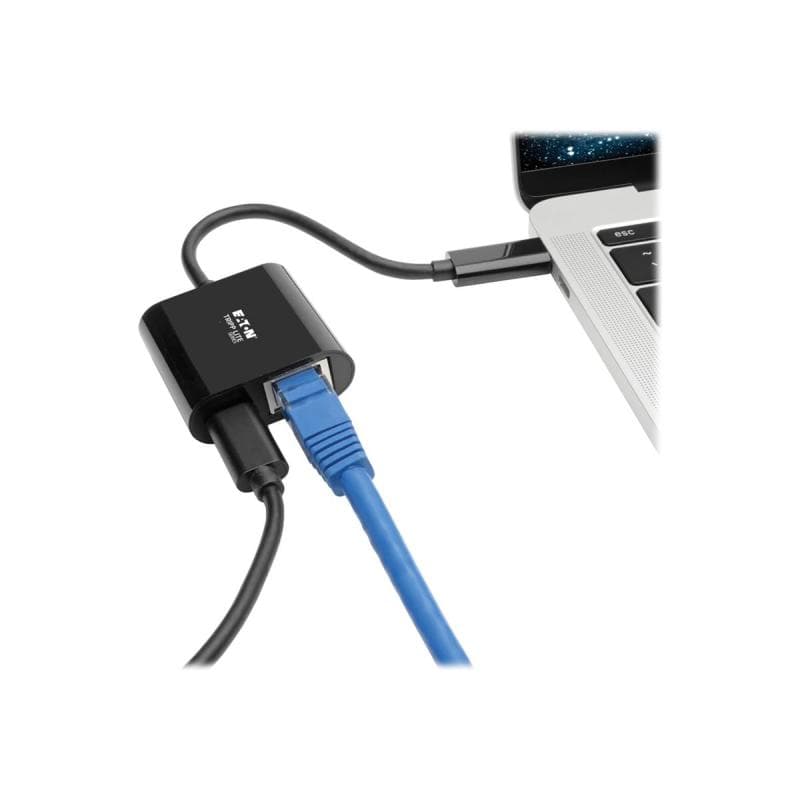 EATON TRIPPLITE USB-C to Gigabit Network Adapter with USB-C PD Charging - Thunderbolt 3 Black