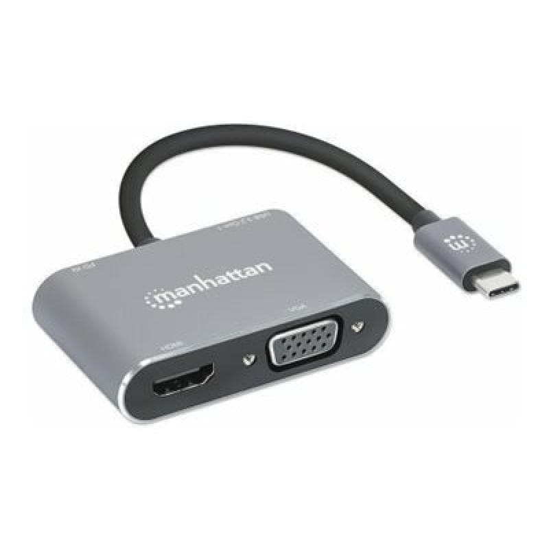 MANHATTAN USB-C auf HDMI & VGA 4in1 Konverter Power Delivery