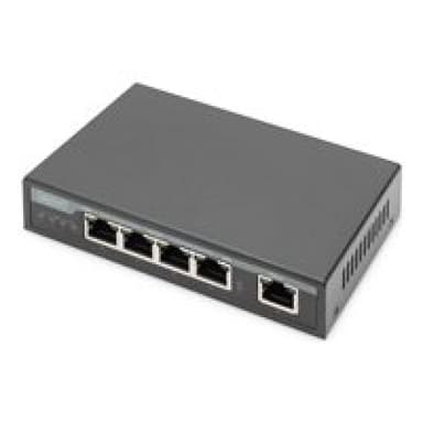 DIGITUS Gigabit PoE Indoor Extender 4-port 85W 100m extension cascadable self powered