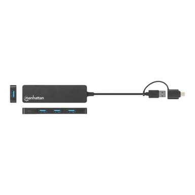 MANHATTAN 4-Port USB 3.0 Typ-C / Typ-A Kombi-Hub schwarz