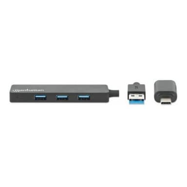 MANHATTAN 4-Port USB 3.0 Typ-C / Typ-A Kombi-Hub schwarz