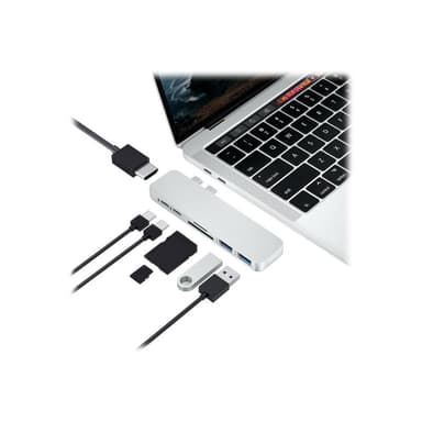 HYPER ® DUO 7-in-2 MacBook Pro Hub, 4K, silber