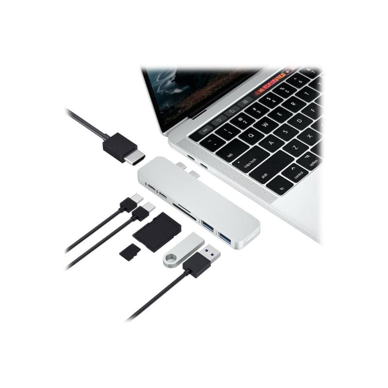 HYPER ® DUO 7-in-2 MacBook Pro Hub, 4K, silber