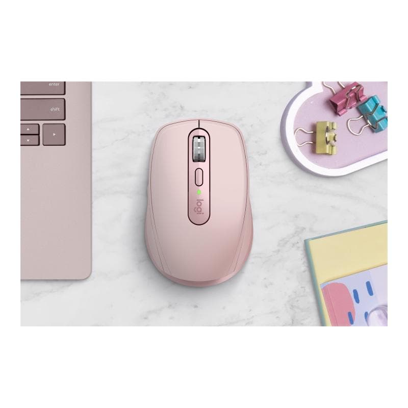 LOGITECH MX Anywhere 3S, Kabellos Bluetooth, Kompatibel mit Logi Bolt-Empfänger, 8K DPI-Sensor, Rose