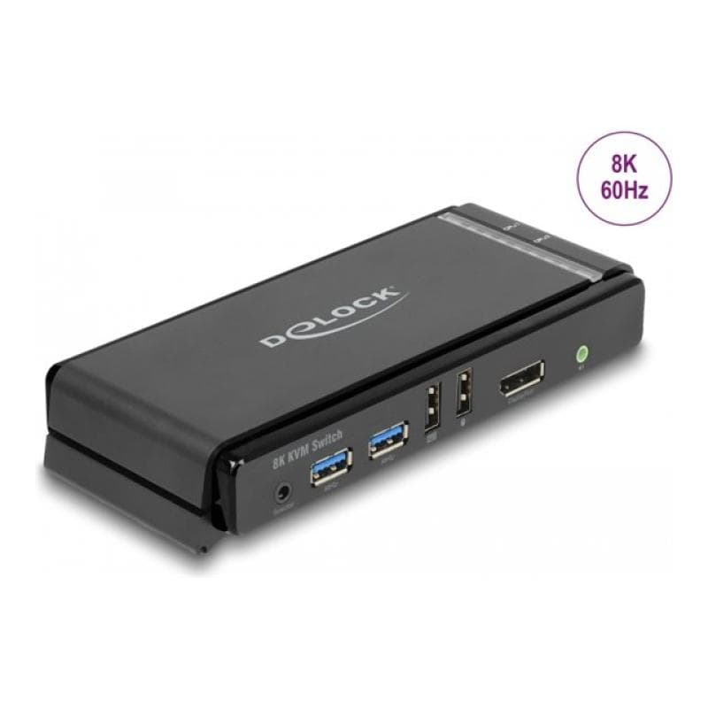 DELOCK DisplayPort 1.4 KVM Switch 8K 60 Hz mit USB 5 Gbps und Audio