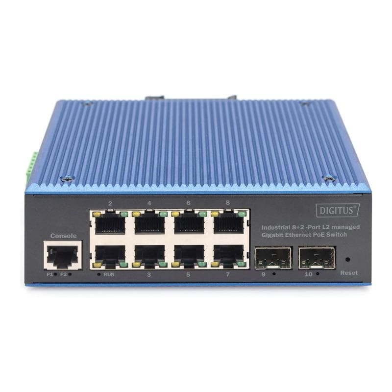 DIGITUS Switch 8+2-Port L2 managed Gigabit Ethernet PoE