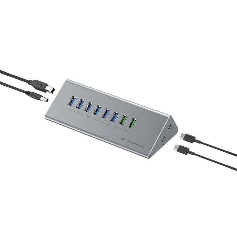 CONCEPTRONIC Dock USB-C->1xUSB-C,6xUSB-A,100WPD o.N.0.37m