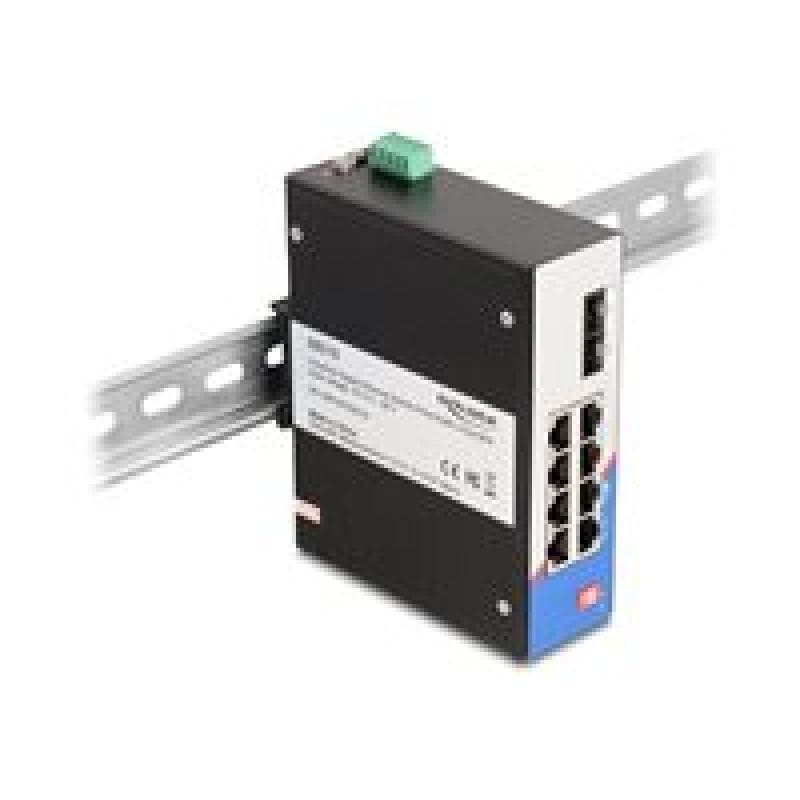 DELOCK Industrie Gigabit Ethernet Switch 8 Port RJ45 2 Port SFP für Hutschiene