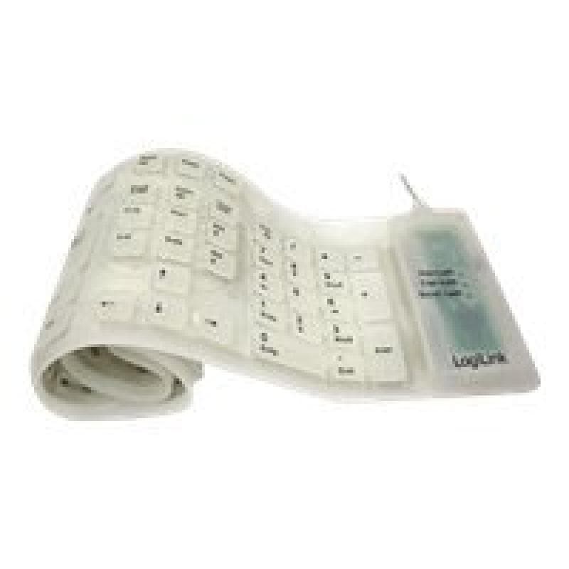 LogiLink ID0018 Tastatur Flexibel Wasserfest USB + PS/2 weiß