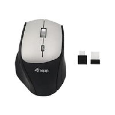 EQUIP Optische Maus kabellos Dual Adapter USB-C+A R+L sw