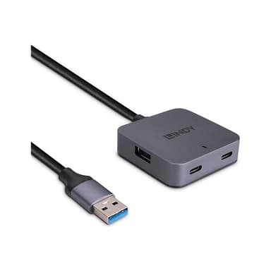 LINDY 5m USB 3.0 Hub, 4 Ports 2 USB Typ C und 2 USB Typ A