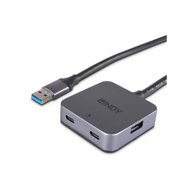 LINDY 5m USB 3.0 Hub, 4 Ports 2 USB Typ C und 2 USB Typ A