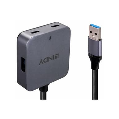 LINDY 5m USB 3.0 Hub, 4 Ports 2 USB Typ C und 2 USB Typ A