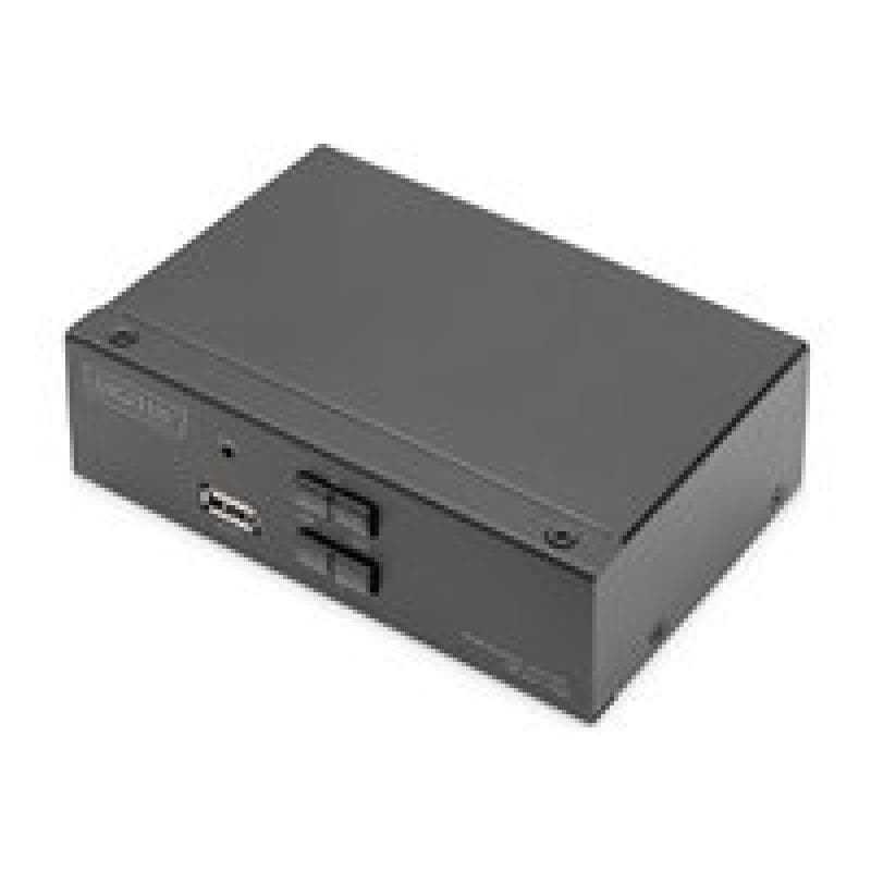DIGITUS KVM Switch, 4K60HZ, 2x1 DP in, 1x DP USB out