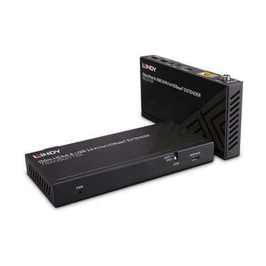 LINDY 150m Cat.6 HDBaseT KVM Extender, HDMI 4K60, USB 2.0&IR