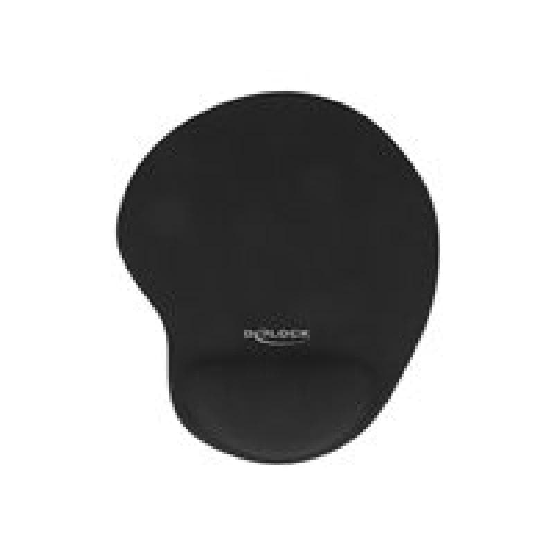 DELOCK Ergonomisches Mauspad mit Gel Handballenauflage schw.