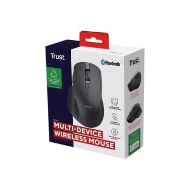 TRUST OZAA+ MULTI-CONNECT Maus Funk Optisch Schwarz 6 Tasten 3200 dpi Integriertes Scrollrad