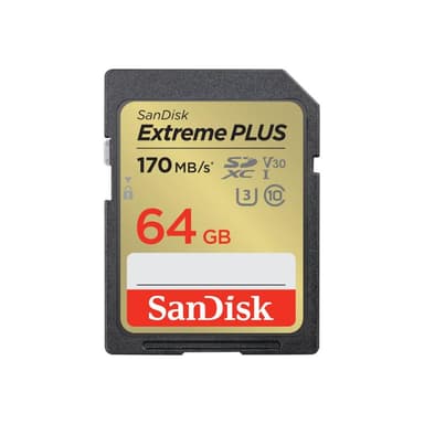 SANDISK Extreme PLUS SDXC-Karte 64 GB UHS-Class 3 stoßsicher, Wasserdicht