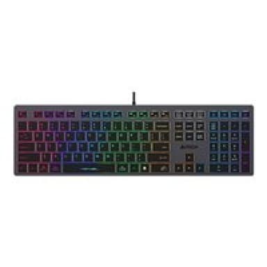 A4TECH FSTYLER FX60H (Neon Backlit) Tastatur USB QWERTY Schwarz, Grau (A4TKLA47126)