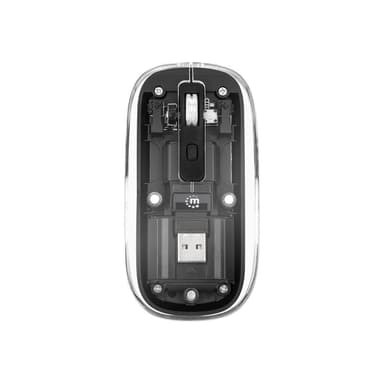 MANHATTAN Funkmaus USB-A 4Tasten RGB LED schwarz transparent