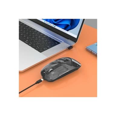MANHATTAN Funkmaus USB-A 4Tasten RGB LED schwarz transparent