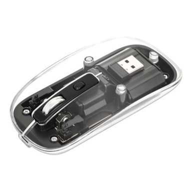 MANHATTAN Funkmaus USB-A 4Tasten RGB LED schwarz transparent