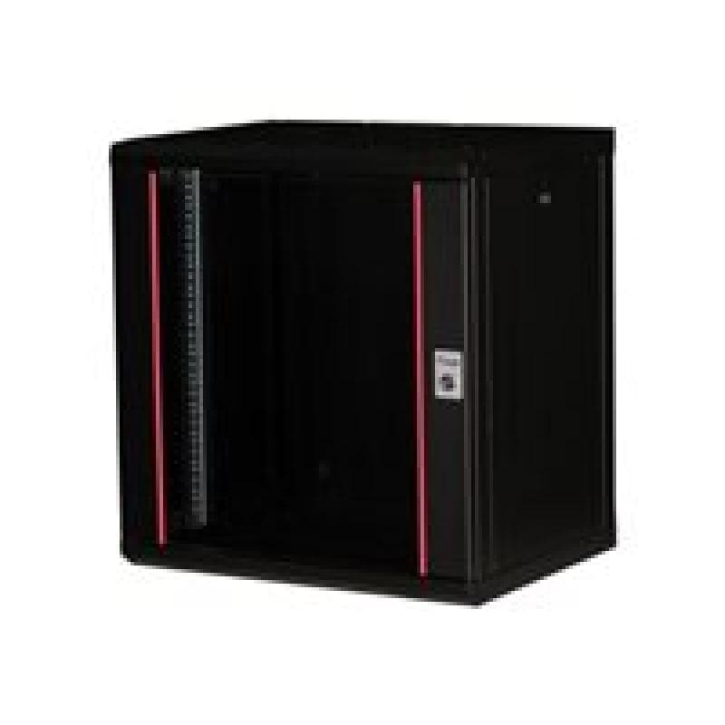 EQUIP Serverschrank 19″ 12U 600x450mm Glastür schwarz