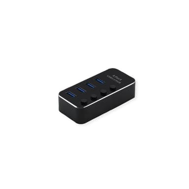 ROLINE USB 3.2 Gen 1 Notebook Hub 4 Ports einzeln schaltbar schwarz
