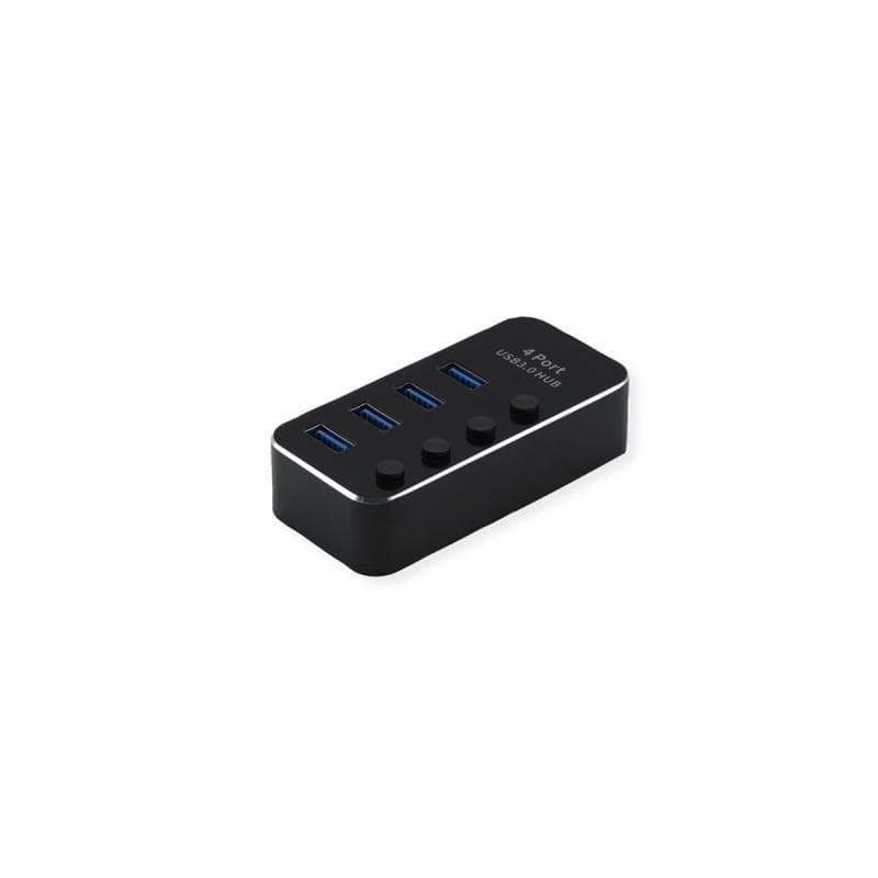 ROLINE USB 3.2 Gen 1 Notebook Hub 4 Ports einzeln schaltbar schwarz
