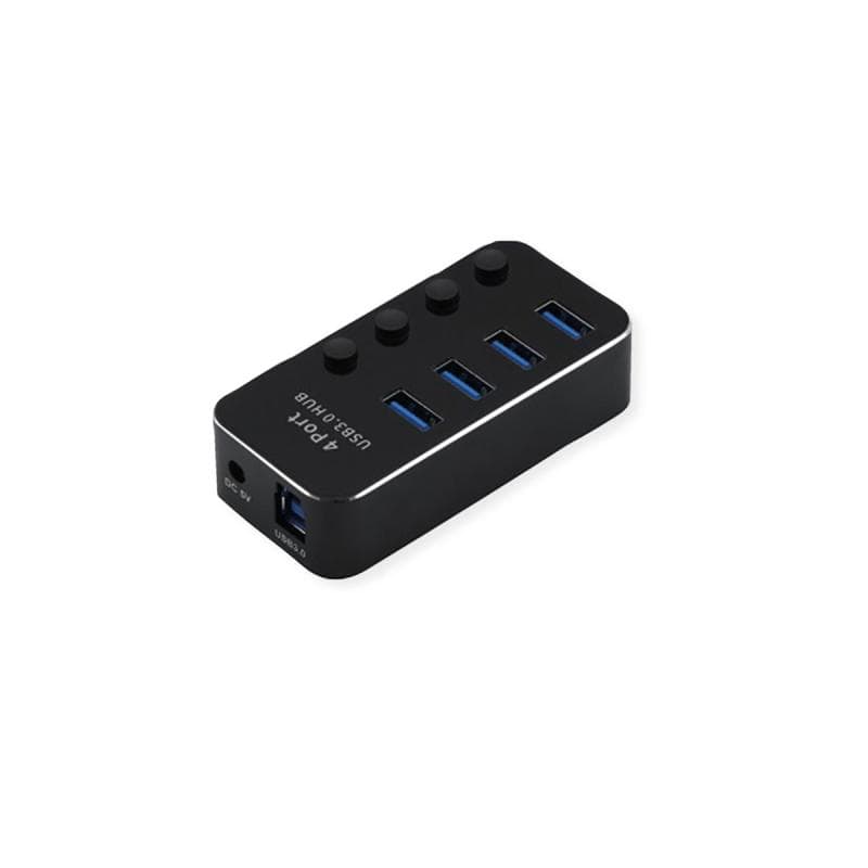 ROLINE USB 3.2 Gen 1 Notebook Hub 4 Ports einzeln schaltbar schwarz