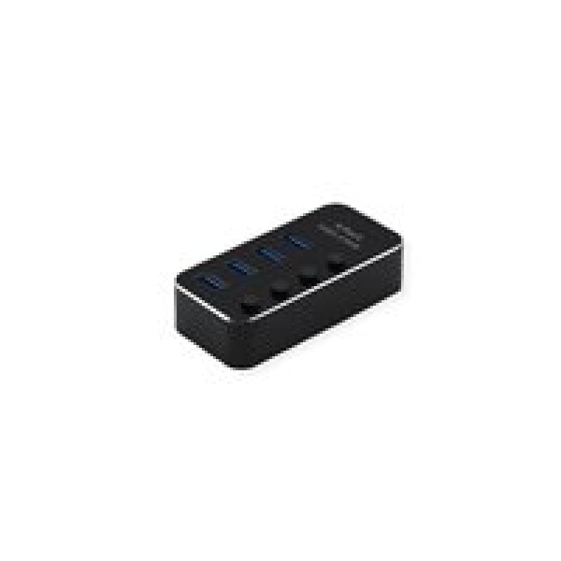 ROLINE USB 3.2 Gen 1 Notebook Hub 4 Ports einzeln schaltbar schwarz