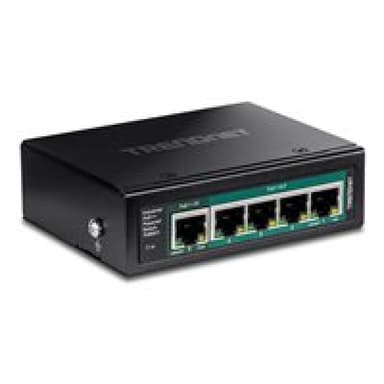 TRENDNET Switch 5-p. Industr. Gbit PoE Pass-Through Din-Rail