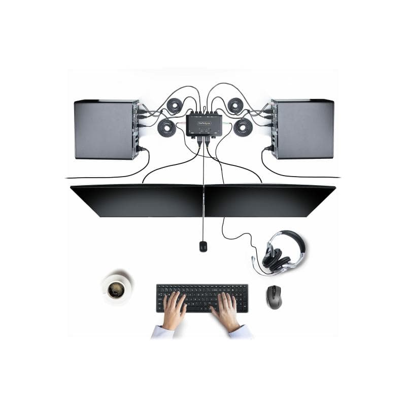 STARTECH.COM 2-Port Dual Monitor HDMI KVM Switch 4K 60Hz KVM mit 1,5m