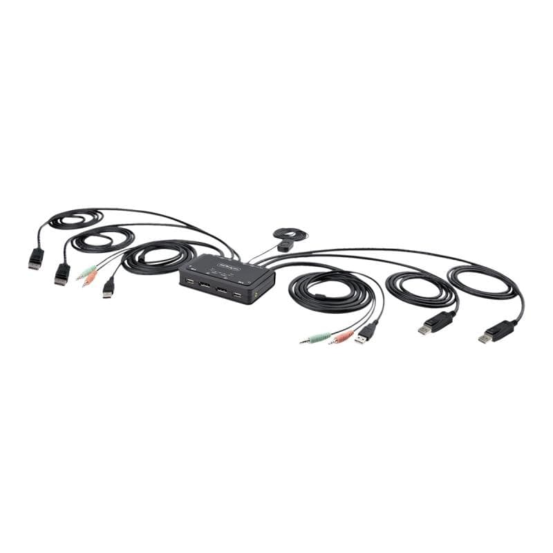 STARTECH.COM 2-Port Dual Monitor KVM Switch DisplayPort 4K 60Hz KVM mit 1,5m