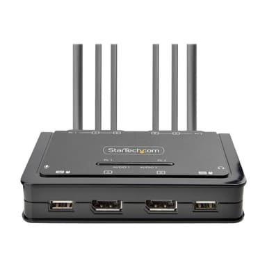 STARTECH.COM 2-Port Dual Monitor KVM Switch DisplayPort 4K 60Hz KVM mit 1,5m