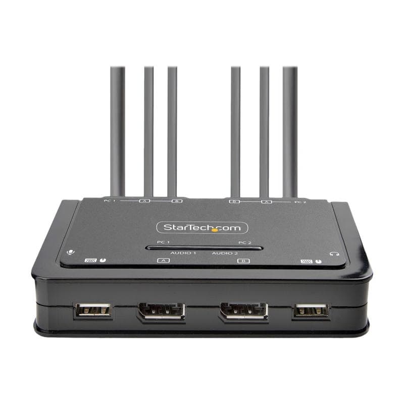 STARTECH.COM 2-Port Dual Monitor KVM Switch DisplayPort 4K 60Hz KVM mit 1,5m