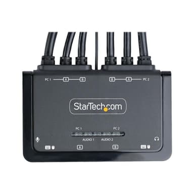 STARTECH.COM 2-Port Dual Monitor KVM Switch DisplayPort 4K 60Hz KVM mit 1,5m