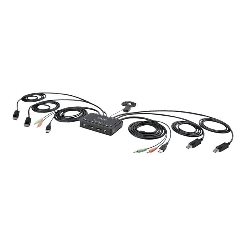 STARTECH.COM 2-Port Dual Monitor KVM Switch DisplayPort 4K 60Hz KVM mit 1,5m