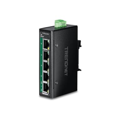 TRENDNET 5-Port Industrial Gigabit PoE+ DIN-Rail Mini Switch