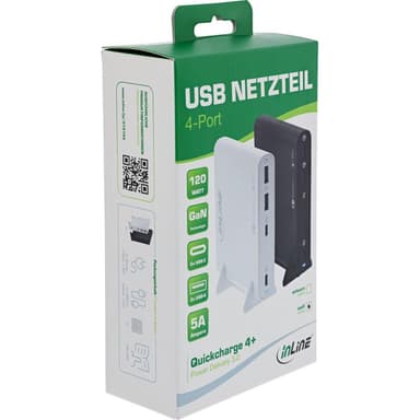 INLINE USB Netzteil GaN Ladegeraet 4-Port 2 Stück USB-C+ USB-A 120W (31515B)