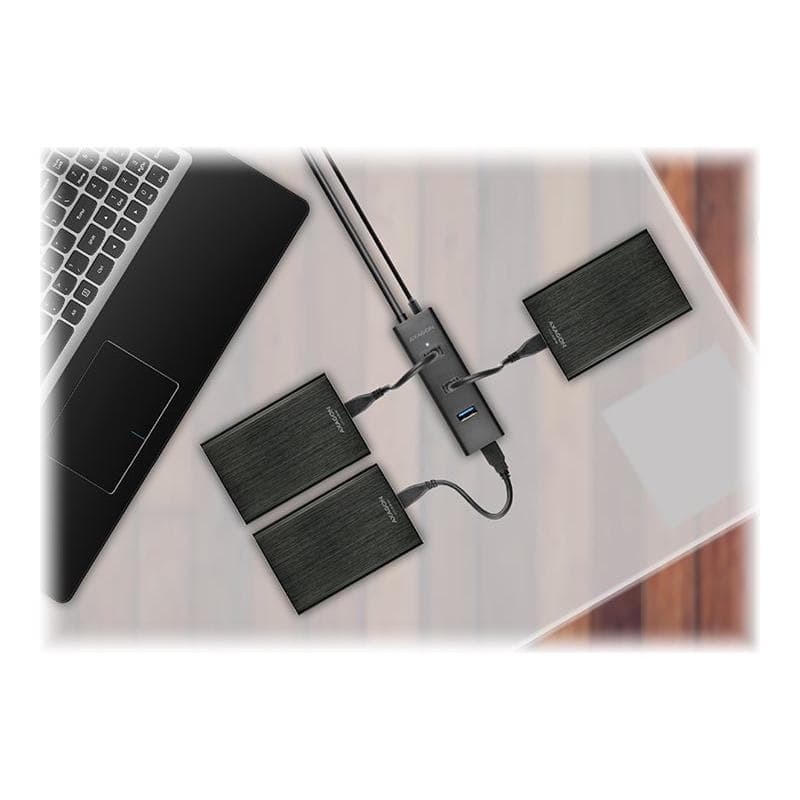 AXAGON HUE-S2BP Schnittstellen-Hub USB 3.0 (3.1 Gen 1) Type-A 5000 Mbit/s Schwarz (HUE-S2BP)