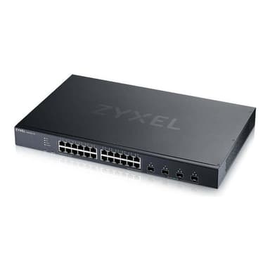 ZYXEL 28-Port Smart Managed Switch, 24x GbE RJ45, 4x 10G SFP+, Hybrid Mode (Webmanaged und Cloudma