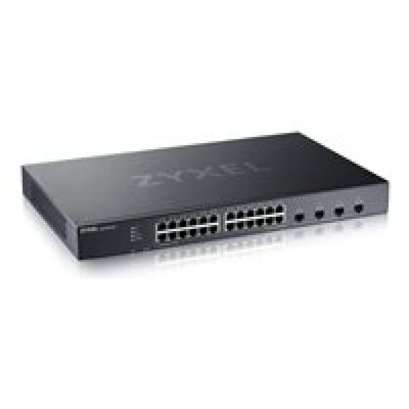 ZYXEL 28-Port Smart Managed Switch, 24x GbE RJ45, 4x 10G SFP+, Hybrid Mode (Webmanaged und Cloudma