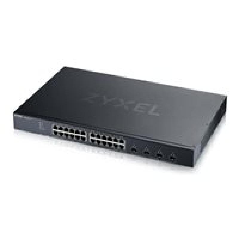 ZYXEL 28-Port Smart Managed Switch, 24x GbE RJ45, 4x 10G SFP+, Hybrid Mode (Webmanaged und Cloudma